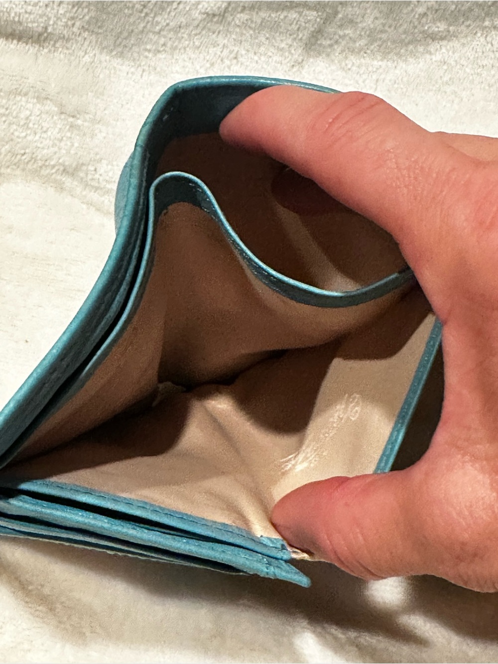 Fossil Womens Teal Leather Wallet with Butterfly Design Purfilated Flap Hobo - Picture 5 of 9